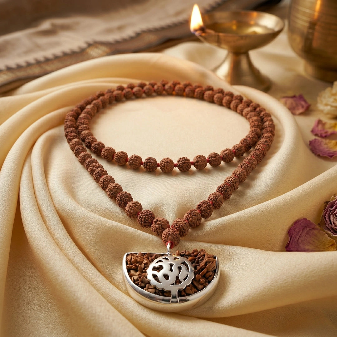 Fusion 1 Mukhi Rudraksha Mala (South Indian)