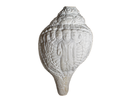 Lord Vishnu Virat Roop Carved on Shankh