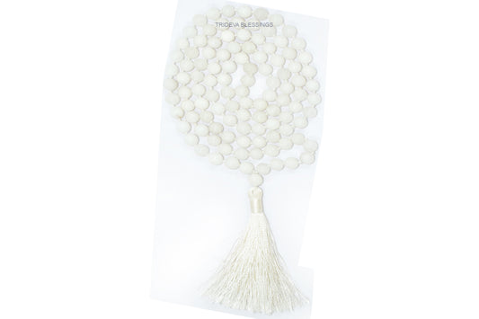 White Agate Mala