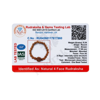 4 MUKHI RUDRAKSHA BRACELET (NEPALI) Vedic Wisdom Bracelet