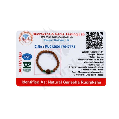 GANESH RUDRAKSHA BRACELET (NEPALI) Obstacle Remover Bracelet