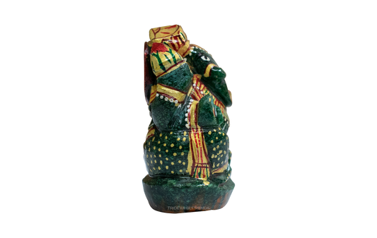 Green Jade Ganesha Idol in 125gm