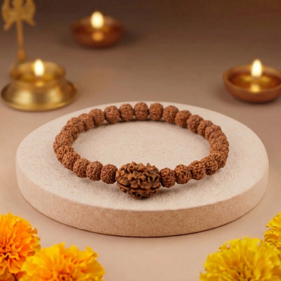 3 MUKHI RUDRAKSHA BRACELET (HIMALAYAN) Agni Transformation Bracelet
