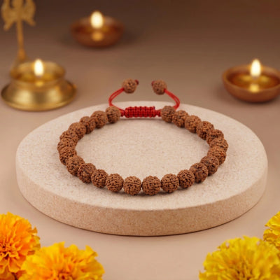 5 MUKHI RUDRAKSHA BRACELET (NEPALI) Panch Tatva Peace Bracelet