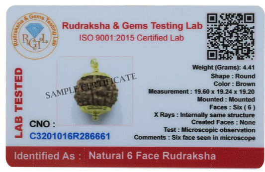 6 Mukhi GOLDEN METAL PENDANT