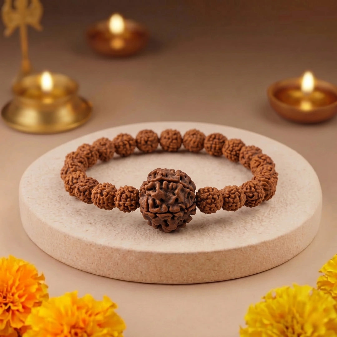 6 MUKHI RUDRAKSHA BRACELET (NEPALI) Kartikeya Strength Bracelet