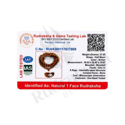 Fusion 1 Mukhi Rudraksha Mala (South Indian)