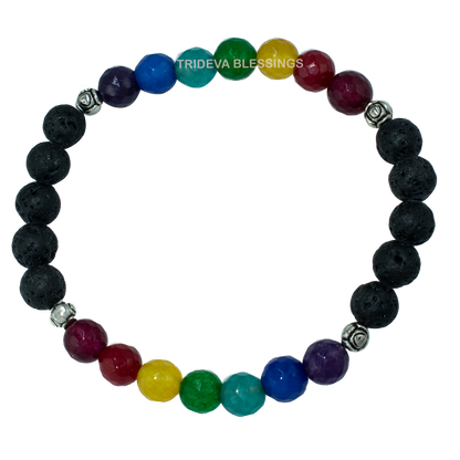 7 CHAKRA AND LAVA BRACELET