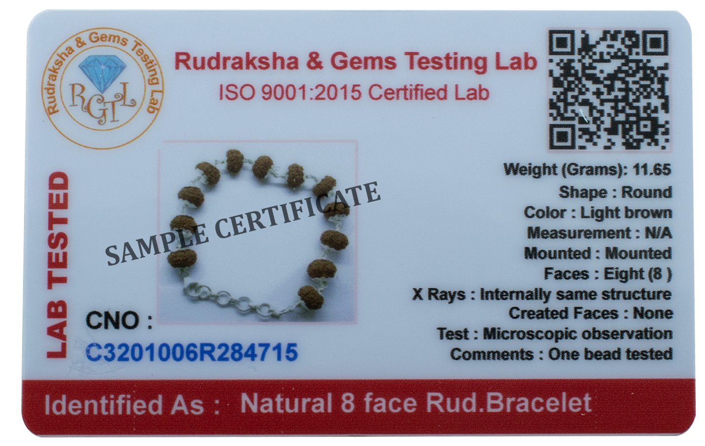 Natural 8 Face Rudraksha Bracelet