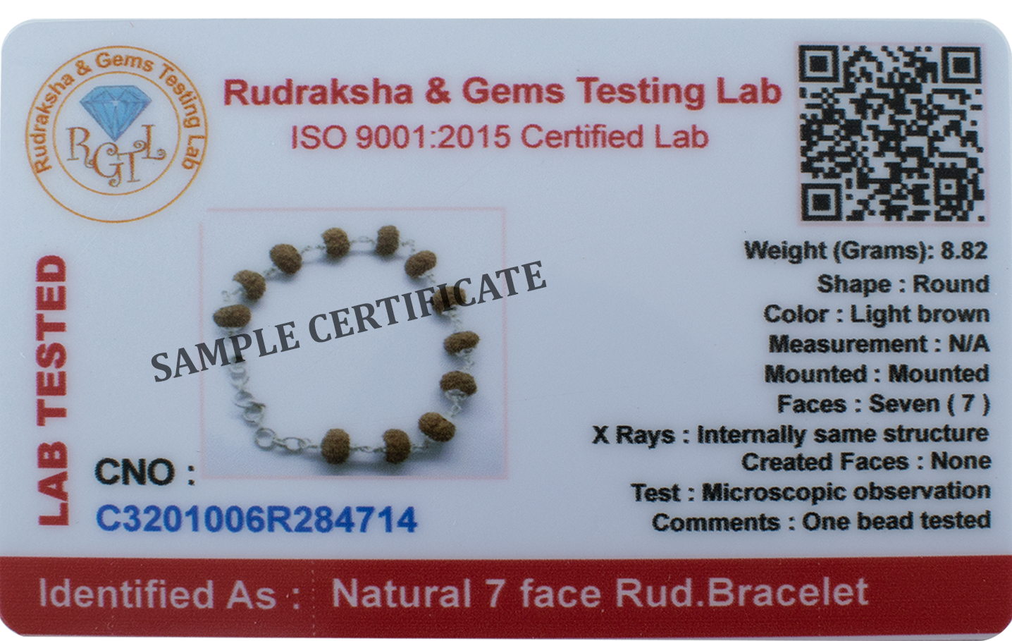 7 Mukhi Silver Bracelet