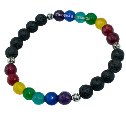 7 CHAKRA AND LAVA BRACELET