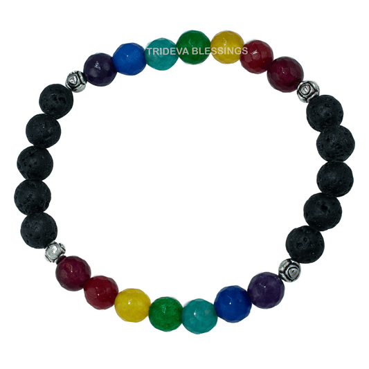 7 CHAKRA AND LAVA BRACELET