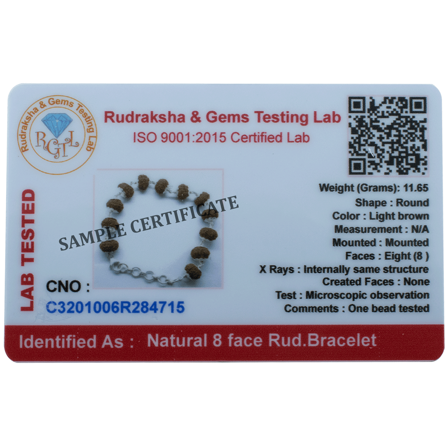 Natural 8 Face Rudraksha Bracelet