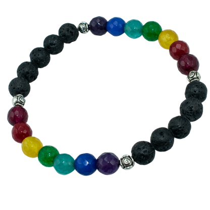 7 CHAKRA AND LAVA BRACELET