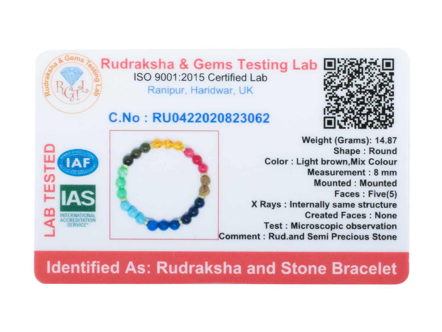 Rudraksha and Stone Bracelet