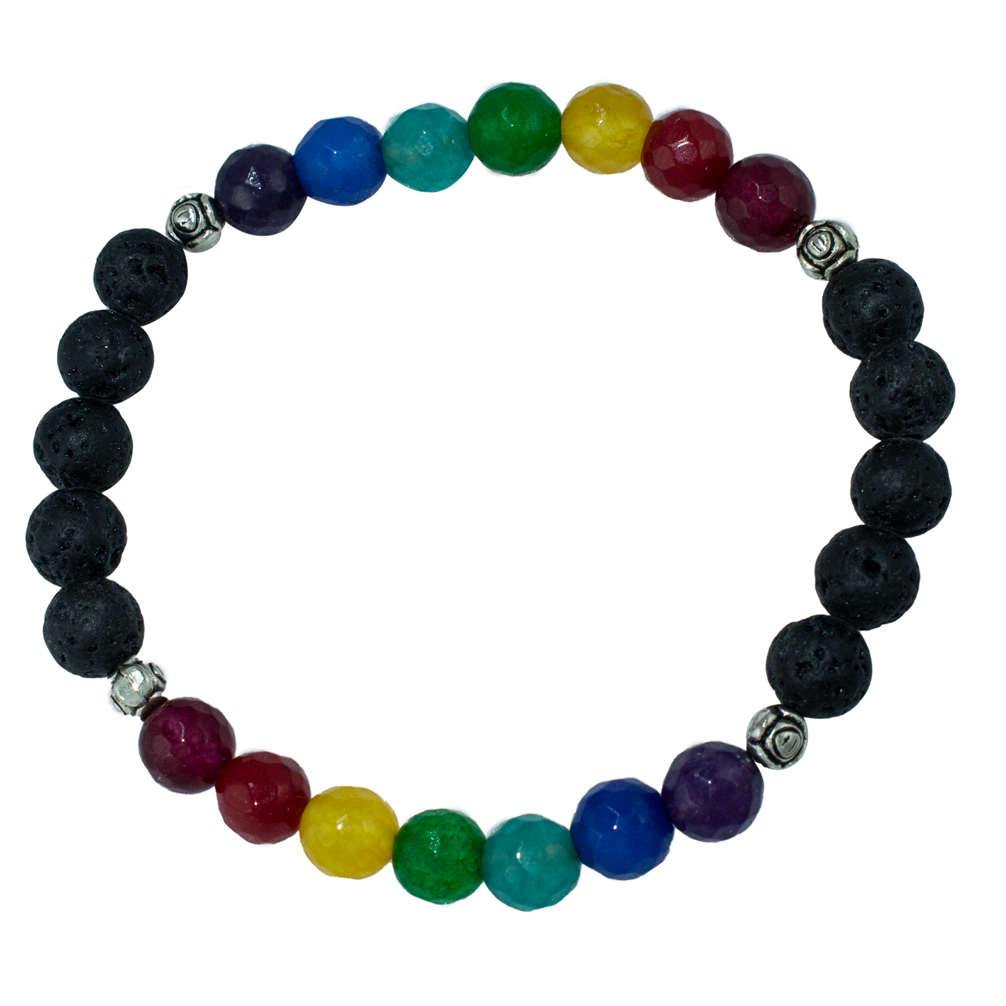 7 CHAKRA AND LAVA BRACELET